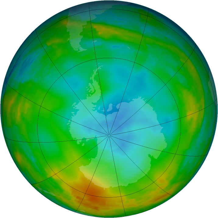 Antarctic ozone map for 07 August 1994